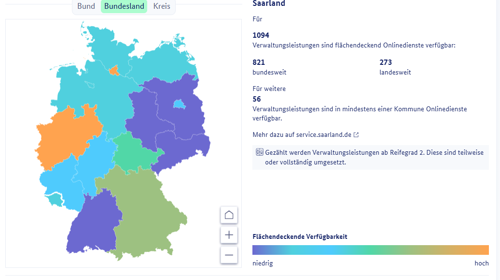 Saarland erreicht Platz 11 im OZG-Dashboard